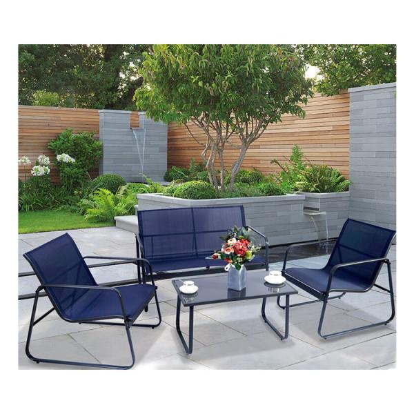 Sturdy and Stylish AJUNION 4 Piece Outdoor Furniture Steel Metal Garden Set for