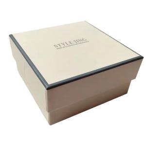 China Custom Jewelry Packaging Boxes Lid And Bottom Rigid Two Piece Paper Packaging Box Necklace Ring Box For Craft factory