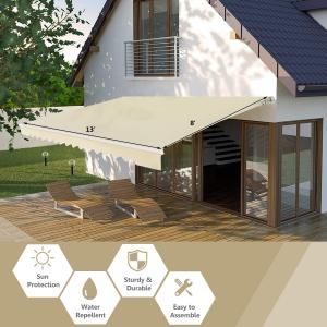 China Outdoor Waterproof UV-resistant Folding Arm Retractable Awning for terrace,300*250cm,Beige factory