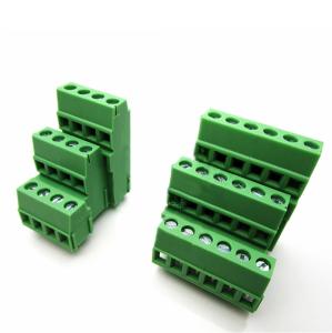 China 5.08mm / 5.00mm Pitch PCB 3 Row Screw Terminal Blocks 2pin 3pin Jointable factory