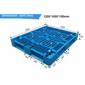 Custom 1200x1000x150 mm 4 way entry anti-slip plastic pallet, Cheap accept