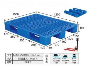 China Single Side Stacking HDPE Storage Pallet / European Transport Plastic Pallet factory