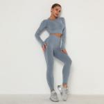 Women′s Seamless Breathable Long Sleeve Yoga Sportswear Sport Suit Clothes Gym