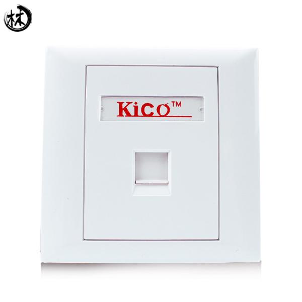 Kico cat6 cat5 cat7 RJ11 RJ45 single port pvc faceplate Type 86*86 Networking