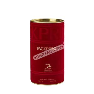 Luxury Round Wine Packaging Box Velvet Finish Cylinder Tube With Metal Lid