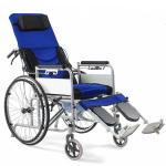 Red Compact Folding Wheelchair 110KG Lightweight Fold Up Wheelchair