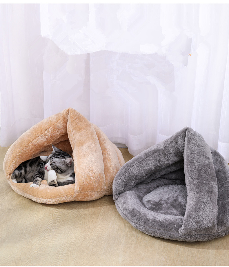 Semi Closed Winter Warm Stocked Cat Nest Bed As Pet Bed Mat