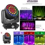RGBW 4in1 37*15W DMX Zoom Strobe LED Wash Moving Head Light For Dj Bar Disco