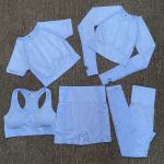 Nylon Polyester Spandex Cropped Long Sleeve Workout Top Gym Wear Ribbed