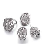 AAA Cubic Zirconia Flower Earrings 5.41g Sterling Silver Flower Stud Earrings