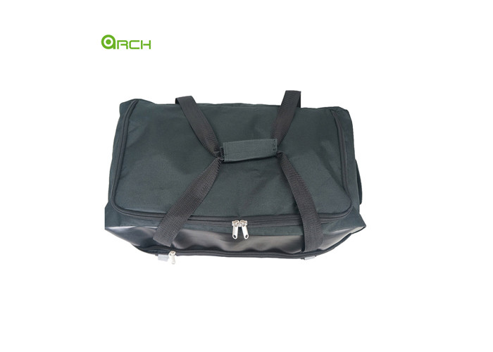 PU Polyester Silver Trolley System Wheeled Duffle Rolling Luggage Bag