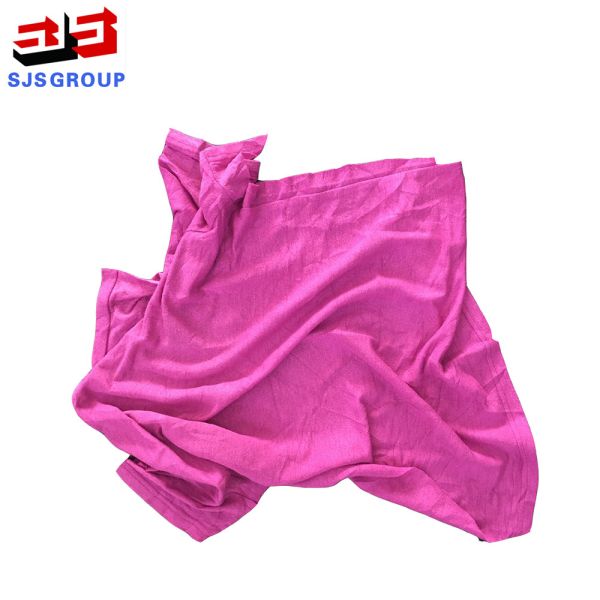 China Absorbent & Low lint Recycled cotton knit polo Coloured Wipers Clean Cloth Coloured Rag Cotton wiper cloth for clean-up factory