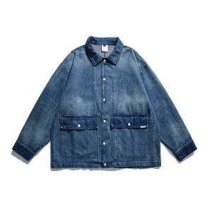 China Manufactuer OEM Oversized Jacket Fade Color Casual Denim Jacket Youth factory