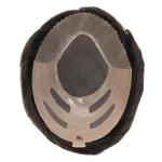 Fine mono Human Hair Unit for Men Invisible Hair Knots and Natural front Scallop