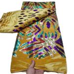 Support 7 Days Sample Order Lead Time African Velvet Embroidery Fabric with