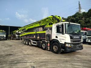 China 15840mm ZLJ5540THBSF 67m 2021 Zoomlion Used Diesel Concrete Pump Truck Scania Chassis factory