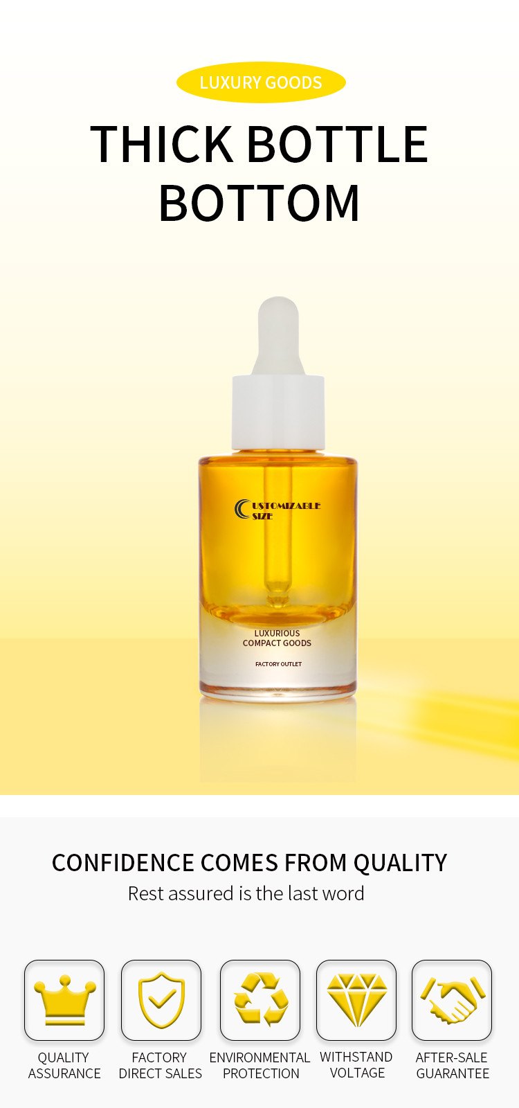 Factory price plastics white pump yellow essencial oil toner cosmetics dropper bottle