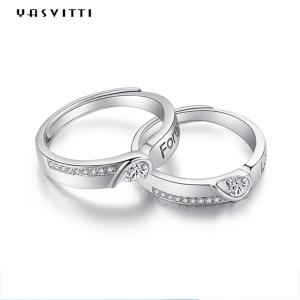 China Hypoallergenic Zircon Diamond Ring 0.21cm 1.9g Couple Wedding Ring factory