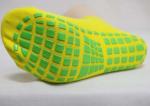Yellow Kids Non Slip Grip Socks Trampoline Children's Slide Gripper Socks For