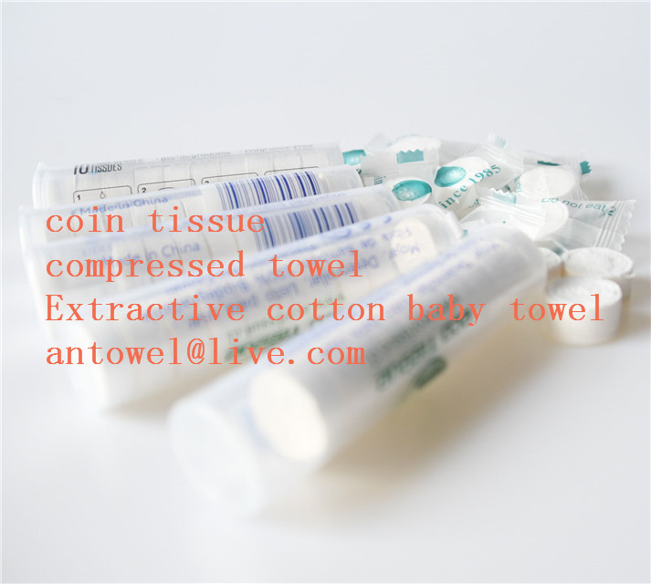 China Compressed coin facial towel face napkin Restaurant hotel USE factory