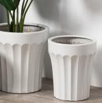 Unique Design Home Indoor Outdoor Decor Floor Plant Pot Ceramic White Tall
