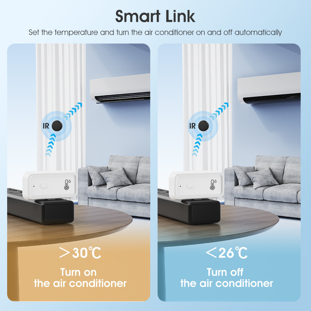 Tuya Zigbee WiFi Smart Humidity and Temperature Monitor, Wireless Hygrometer Thermometer for Indoor Use, Compatible with Alexa and Google Assistant