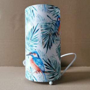 China Palm Birds Print Cylindrical Simple Modern Table Lamp H200m 3 Ball Feet factory