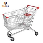5 Inch PU Wheels 180L Supermarket Trolly European Metal