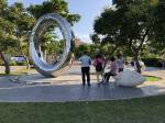 Artificial Style Outdoor Metal Sculpture , Abstract Outdoor Metal Art Sculpture