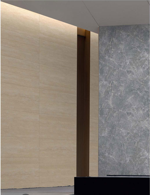Light Yellow Travertine Finish 60x120cm Outside Matt Antique Curtain Wall Tile For Building