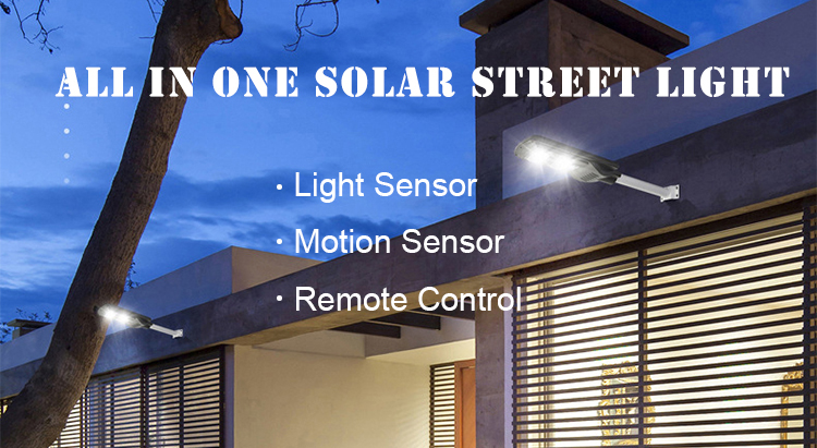 ABS 110lm/W All In One Solar Powered LED Street Lights 2835SMD Chip