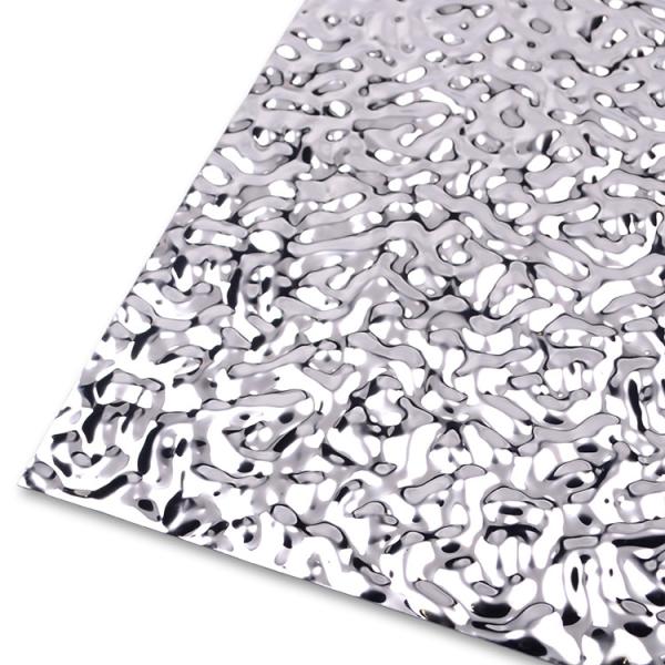 201 304 Water Ripple Stainless Steel Sheet Decorative 3mm Silver For Ceiling
