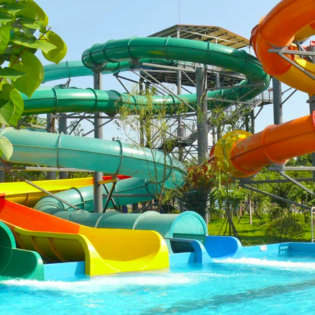 Water Park Games Aqua Amusement Equipment Facilities Fiberglass Spiral Slides