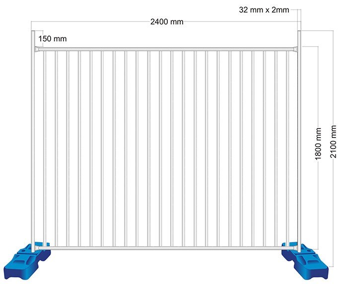 Pool Fence Foot, Galvanized Temporary Pool Fencing Panels