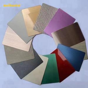China PVD Color Coating Mirror Stain Brush Stainless Steel Sheet Decoration Plate factory
