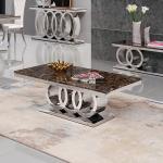 130x70x45cm SS Coffee Table 20mm Marble Top Living Room Tables