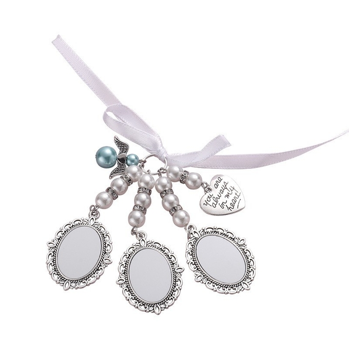 Sublimation Blank Metal Wedding Bouquet Photo Pendant Commemorative Hanging Ornament