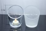 clear frosted glass candle cup, candle holder wholesale