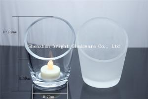 China clear frosted glass candle cup, candle holder wholesale factory