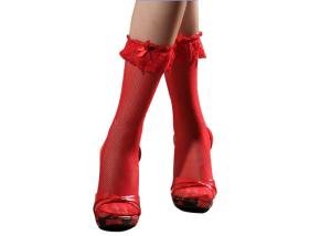China Sexy Women'S Fishnet Ankle Socks With Red Butterfly Edges Summer Style factory