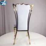 White Black Royal Crown Chair Wedding Banquet Chair Stainless Steel Gold Round