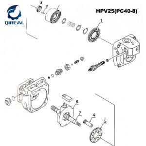 China HPV25 MAIN PUMP REPAIR KIT FOR CRAWLER EXCAVATOR PC40-8 factory