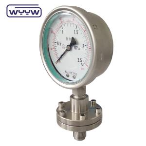 China OEM ODM Diaphragm Pressure Gauge SS316 Coated PTFE High Pressure Gauge factory