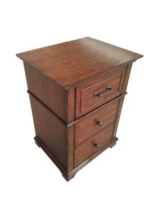 China Anqitue looking walnut finish wooden 3-drawer night stand,bed side table for hotel bedroom furniture factory
