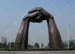 31 M Height Bronze Hand Sculpture , Etiquette Door Monument Sculpture