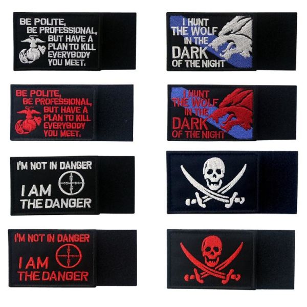 China Heat Cut Merrow 7.6cm Tactical Patch Velcro Sew On Backing Badges factory