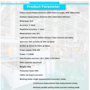 Single Point Distance Measurement Laser Sensor UBJG-07Y for Positioning Range 0