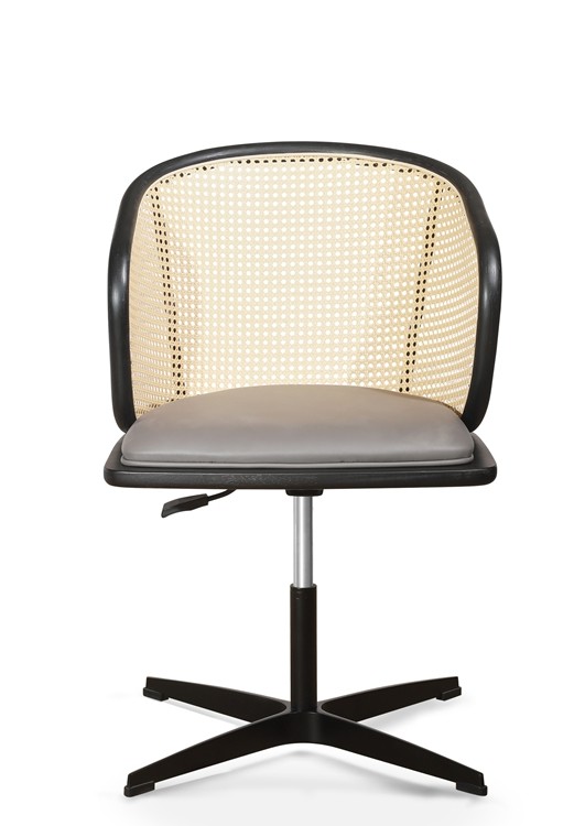 0.121CBM Cane Swivel Desk Fabric Executive Chair 17in PU Leisure