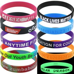 Segmented Style Printed Silicone Wristbands 25cm Length