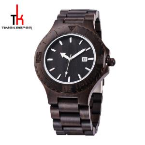 China Black Mens Watch Wood Face All Made Out Of Wood Miyota Movement factory